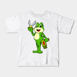 Frog Hairdresser Scissors Hair dryer Kids T-Shirt